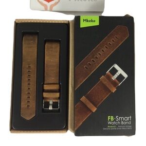 FB-Smart Watch Vintage Brown Genuine Leather Band